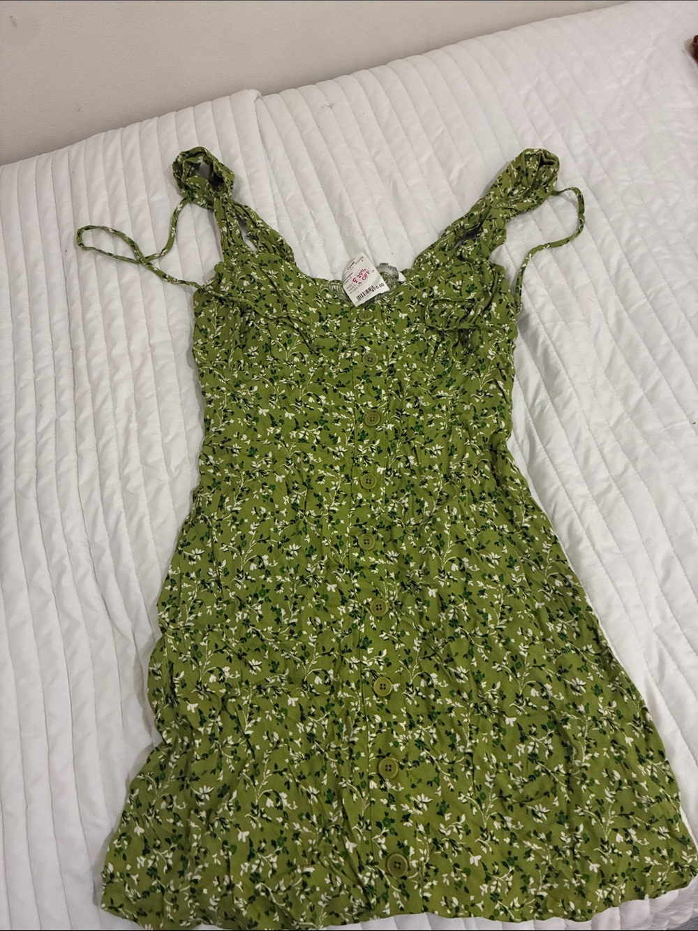 Reformation Olive Green Floral Mini Dress